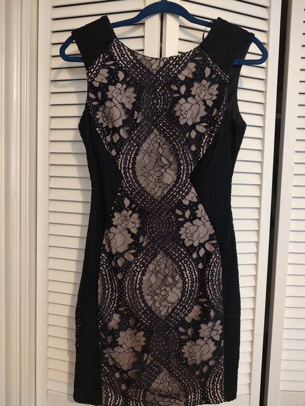 Black & Tan Mesh And Lace I.N. San Francisco Little Party Mini Dress